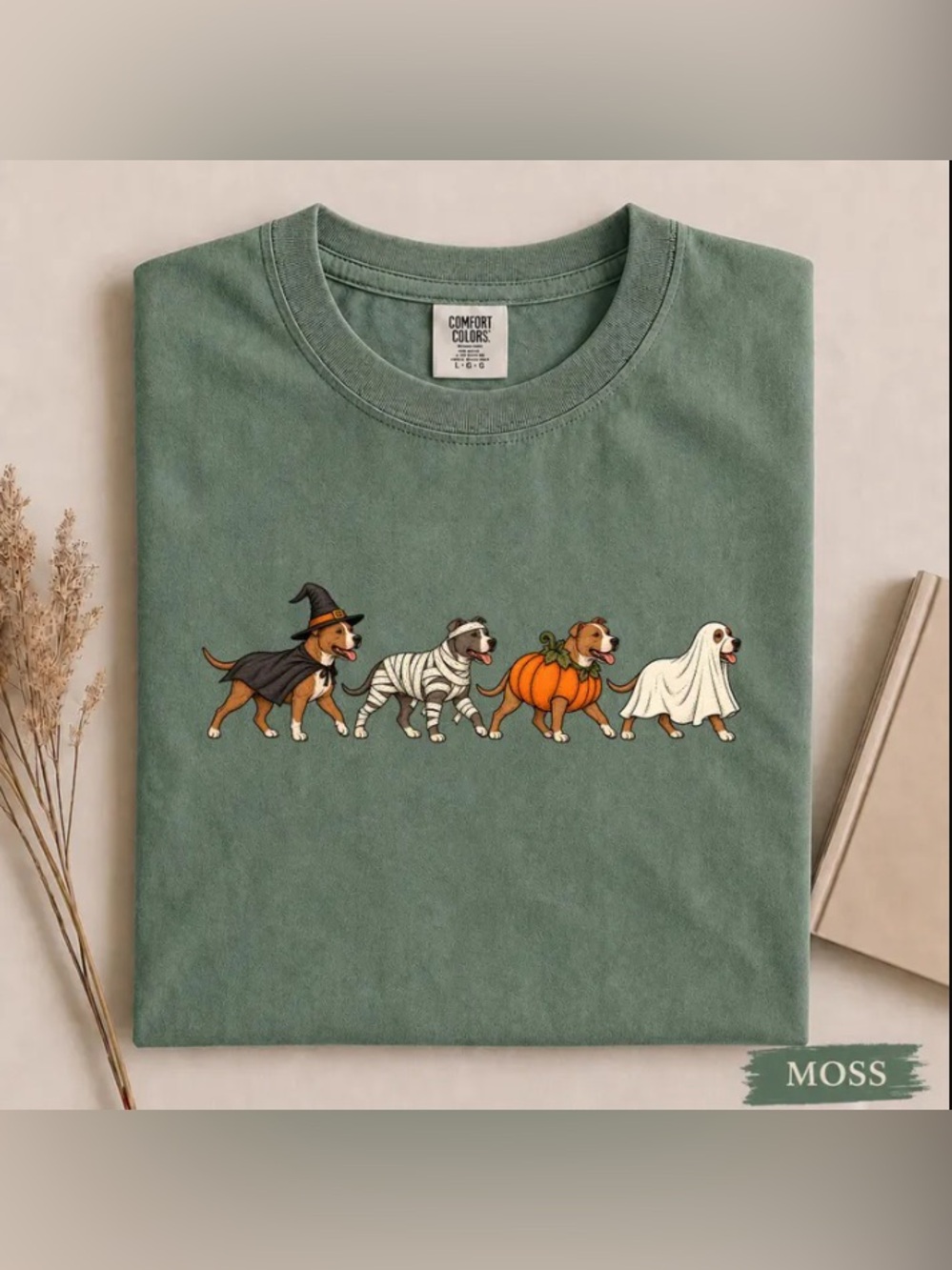 Comfort Colors Pitbull Halloween Parade T-Shirt, Cute Spooky Dog Costume Tee